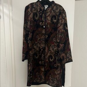 Elegant Paisley Long Coat